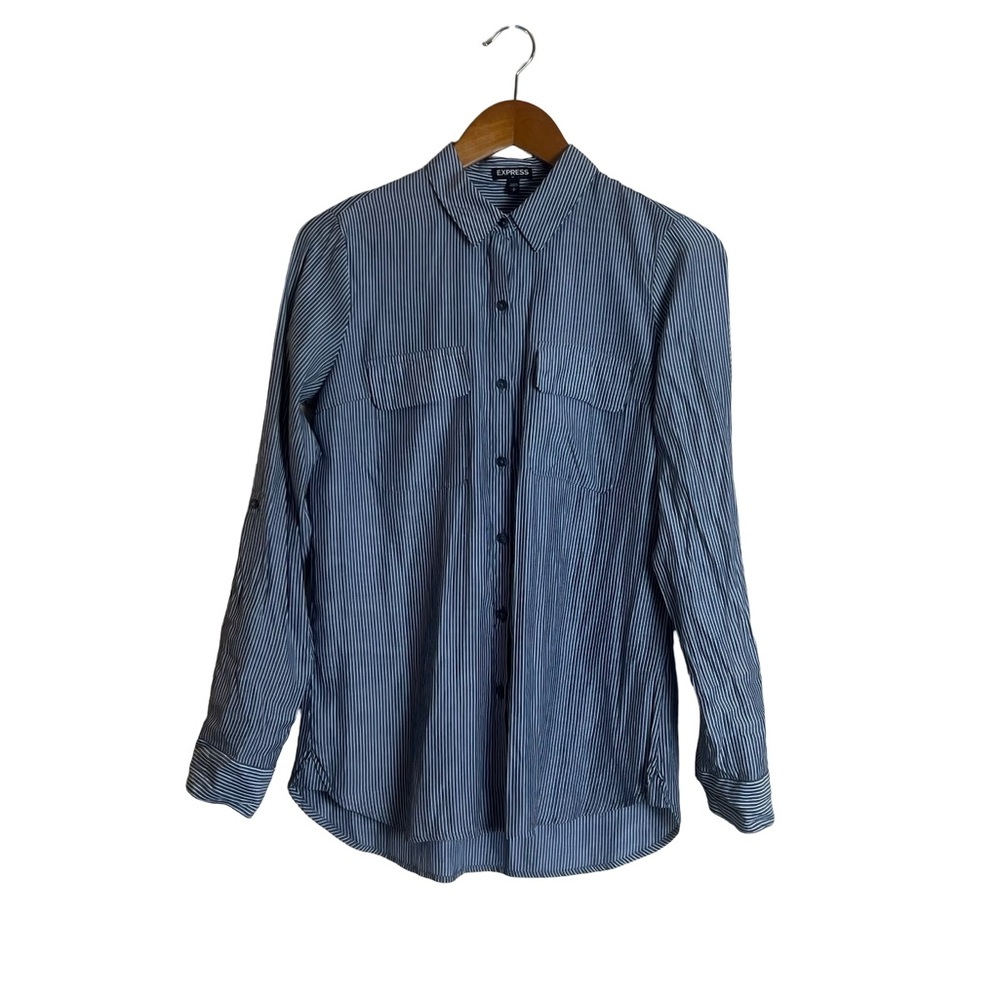 Express lightweight striped button down shirt. Size small